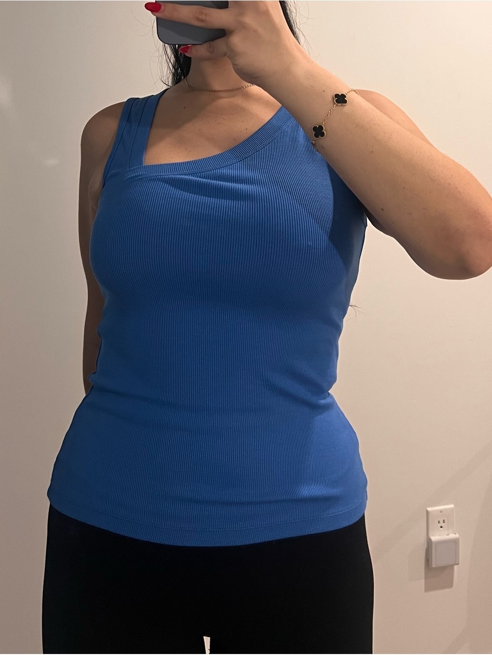 Reiss Cornflower Blue Asymmetric Tank Top